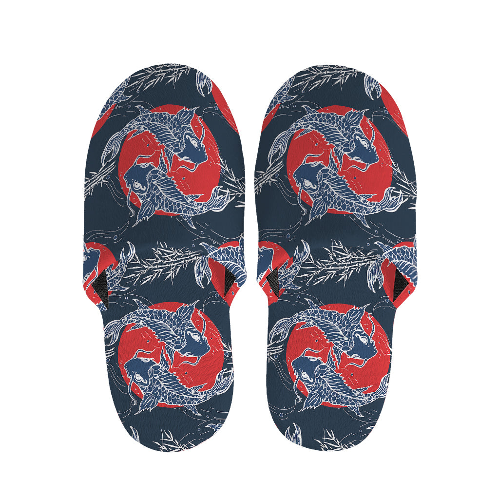Japanese Koi Carp Fish Pattern Print Slippers