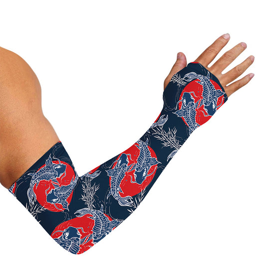 Japanese Koi Carp Fish Pattern Print Sun Protection Arm Sleeves