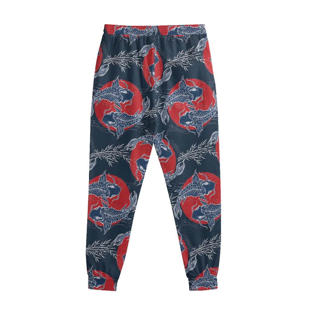 Japanese Koi Carp Fish Pattern Print Sweatpants