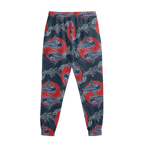 Japanese Koi Carp Fish Pattern Print Sweatpants