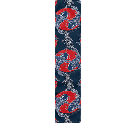 Japanese Koi Carp Fish Pattern Print Table Runner