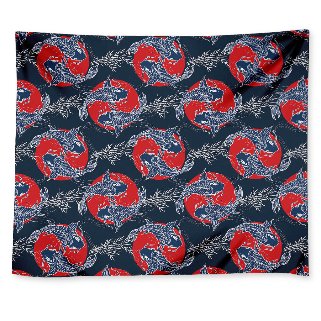 Japanese Koi Carp Fish Pattern Print Tapestry