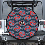 Japanese Koi Carp Fish Pattern Print Tire Cover With Camera Hole