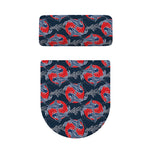 Japanese Koi Carp Fish Pattern Print Toilet Lid And Tank Cover Set