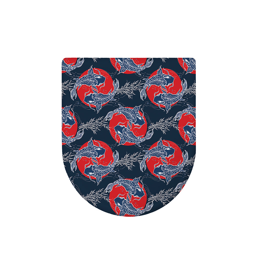 Japanese Koi Carp Fish Pattern Print Toilet Lid Cover