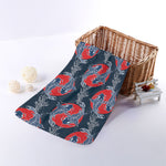 Japanese Koi Carp Fish Pattern Print Towel