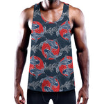 Japanese Koi Carp Fish Pattern Print Training Tank Top