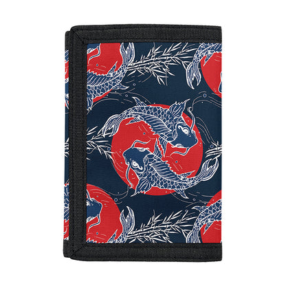 Japanese Koi Carp Fish Pattern Print Trifold Wallet