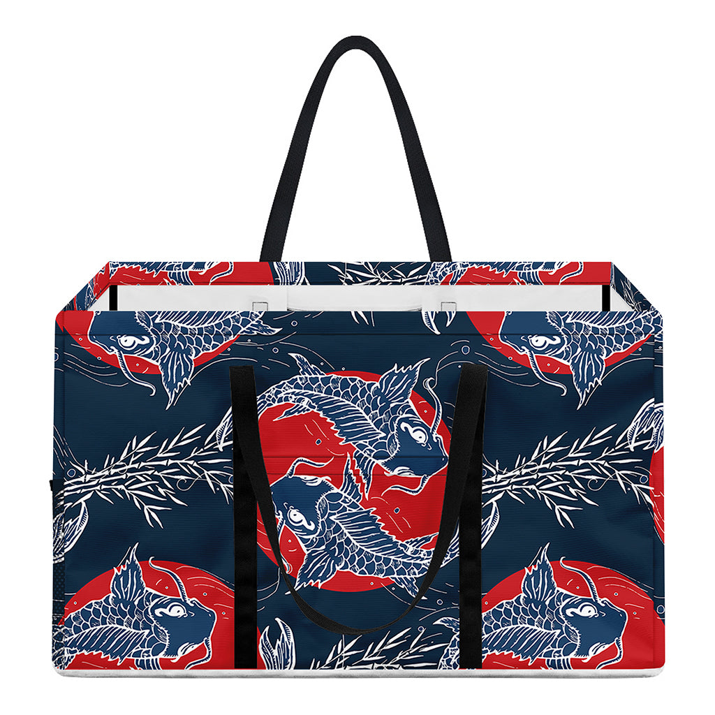 Japanese Koi Carp Fish Pattern Print Utility Tote Bag