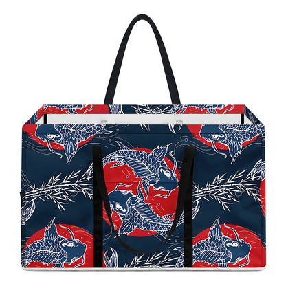 Japanese Koi Carp Fish Pattern Print Utility Tote Bag