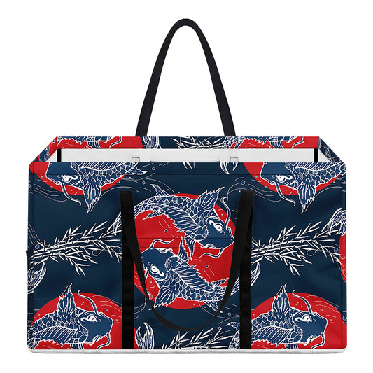 Japanese Koi Carp Fish Pattern Print Utility Tote Bag