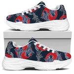 Japanese Koi Carp Fish Pattern Print White Chunky Shoes