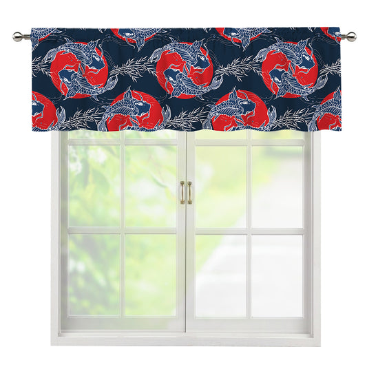 Japanese Koi Carp Fish Pattern Print Window Valance