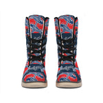 Japanese Koi Carp Fish Pattern Print Winter Boots