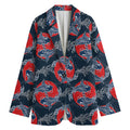 Japanese Koi Carp Fish Pattern Print Women's Blazer