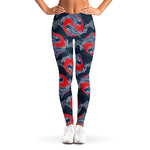 Japanese Koi Carp Fish Pattern Print Women's Leggings