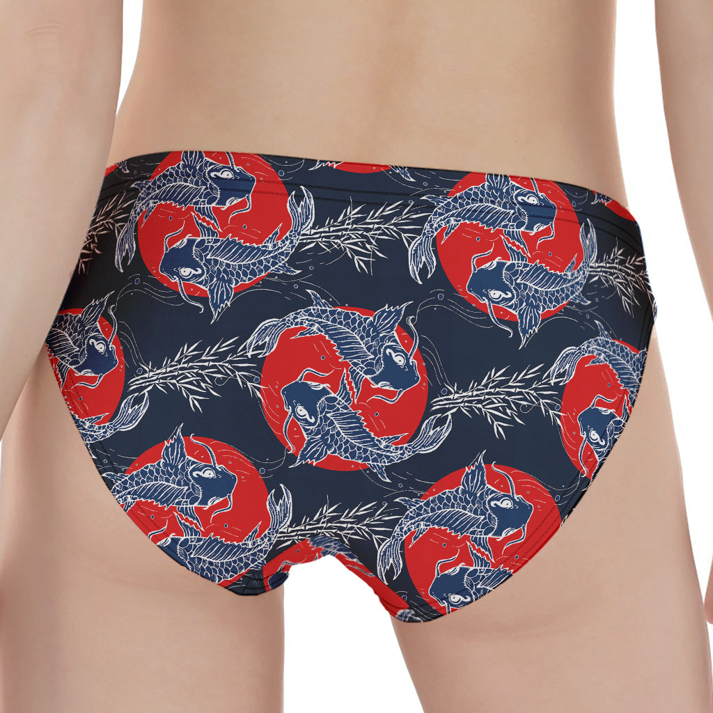 Japanese Koi Carp Fish Pattern Print Women's Panties