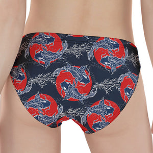 Japanese Koi Carp Fish Pattern Print Women's Panties