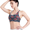 Japanese Koi Carp Fish Pattern Print Women's Sports Bra