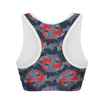 Japanese Koi Carp Fish Pattern Print Women's Sports Bra