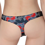 Japanese Koi Carp Fish Pattern Print Women's Thong