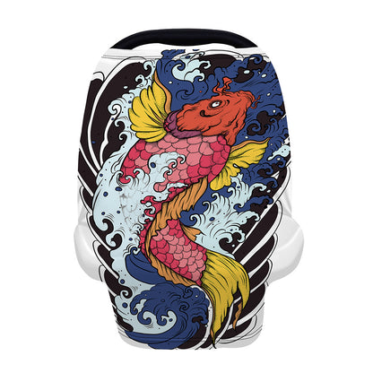 Japanese Koi Carp Tattoo Print Baby Seat Cover