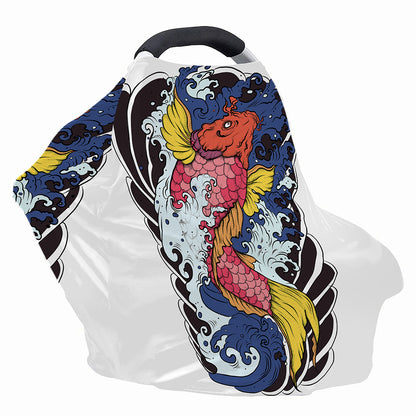 Japanese Koi Carp Tattoo Print Baby Seat Cover
