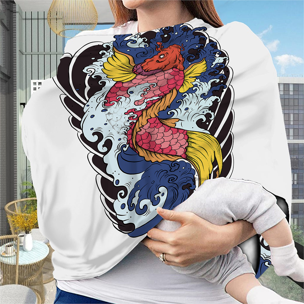 Japanese Koi Carp Tattoo Print Baby Seat Cover