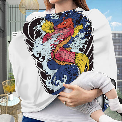 Japanese Koi Carp Tattoo Print Baby Seat Cover