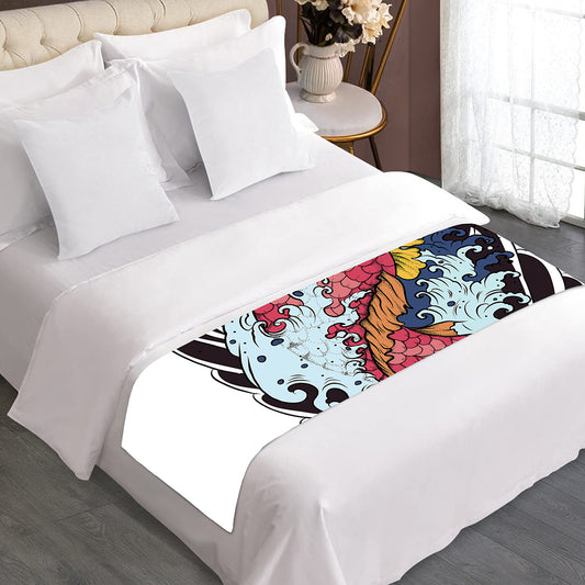 Japanese Koi Carp Tattoo Print Bed Runner