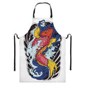 Japanese Koi Carp Tattoo Print Bib Apron With Pocket