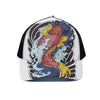 Japanese Koi Carp Tattoo Print Black Mesh Trucker Cap