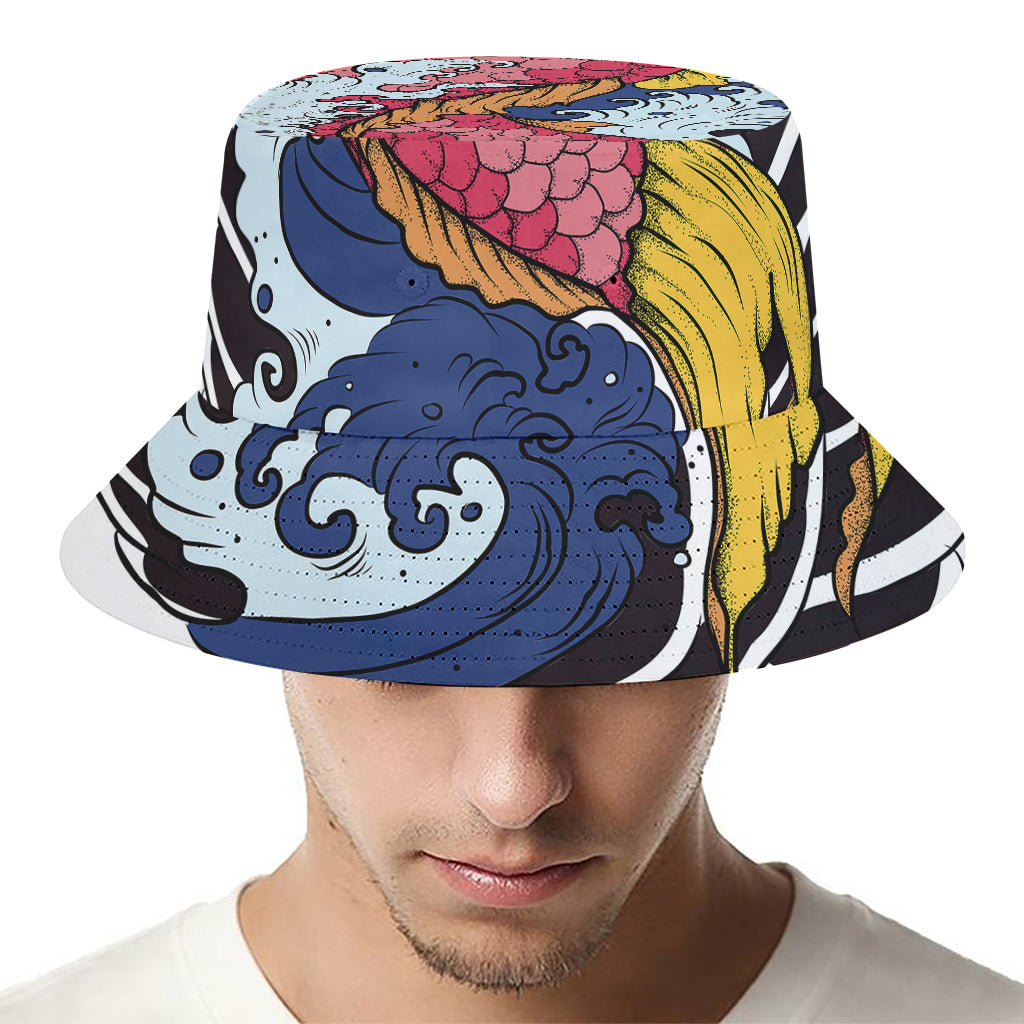 Japanese Koi Carp Tattoo Print Bucket Hat