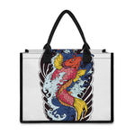 Japanese Koi Carp Tattoo Print Canvas Tote Bag