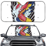 Japanese Koi Carp Tattoo Print Car Windshield Sun Shade