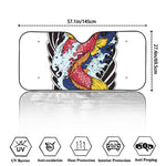 Japanese Koi Carp Tattoo Print Car Windshield Sun Shade