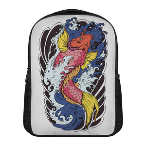 Japanese Koi Carp Tattoo Print Casual Backpack