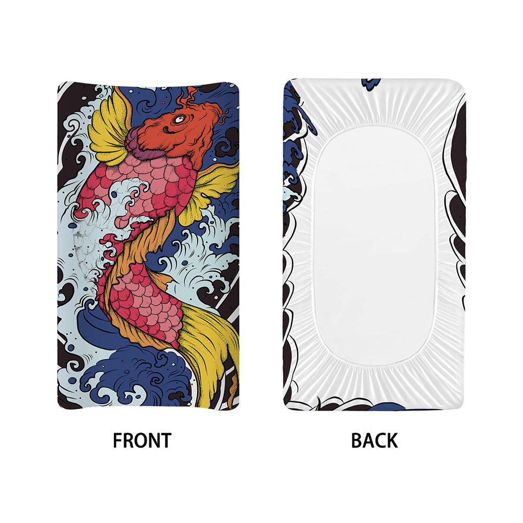 Japanese Koi Carp Tattoo Print Changing Pad Cover