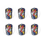 Japanese Koi Carp Tattoo Print Coaster Set
