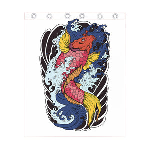 Japanese Koi Carp Tattoo Print Curtain