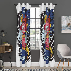 Japanese Koi Carp Tattoo Print Curtain