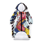 Japanese Koi Carp Tattoo Print Dog Zip Up Hoodie