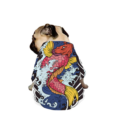 Japanese Koi Carp Tattoo Print Dog Zip Up Jacket
