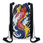 Japanese Koi Carp Tattoo Print Drawstring Backpack