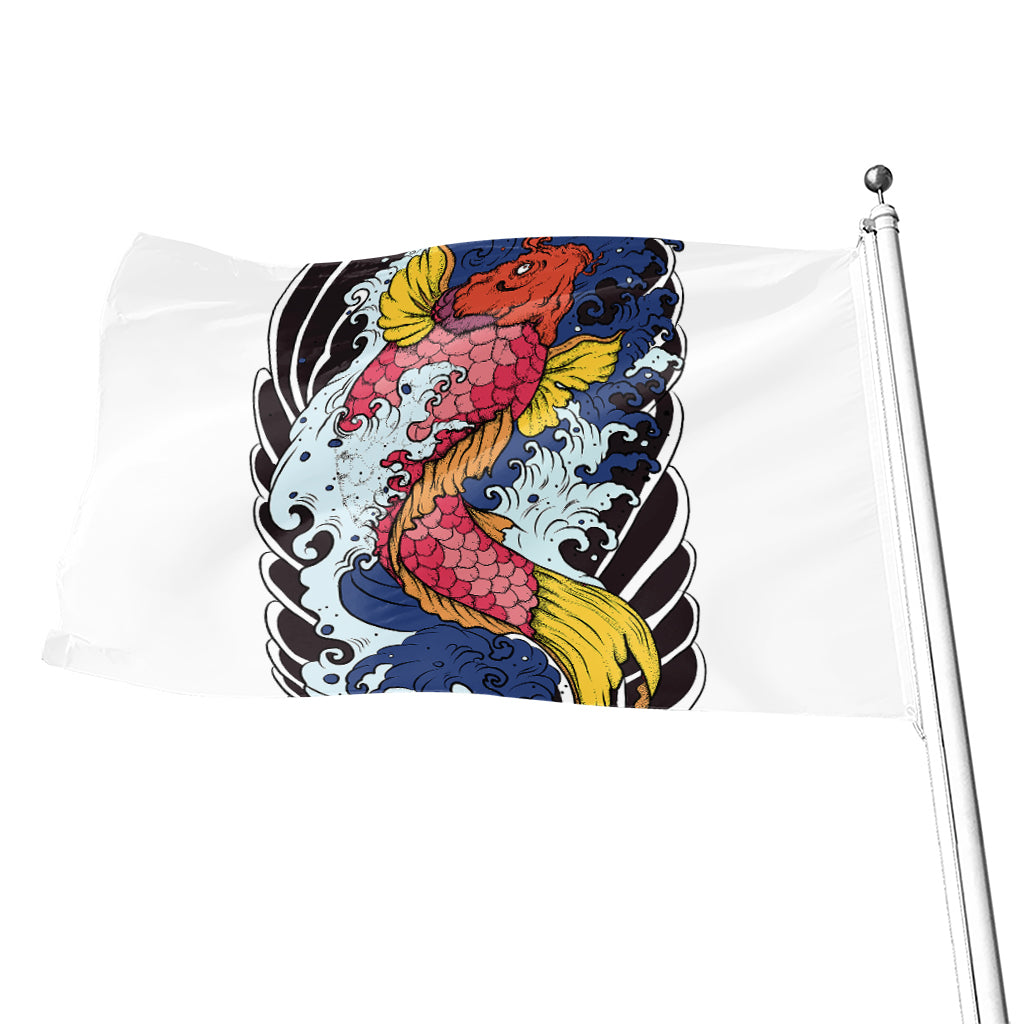 Japanese Koi Carp Tattoo Print Flag