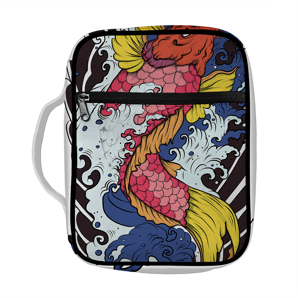 Japanese Koi Carp Tattoo Print Front Pocket Bible Bag