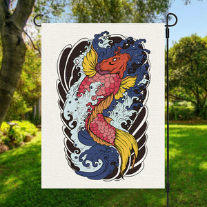 Japanese Koi Carp Tattoo Print Garden Flag