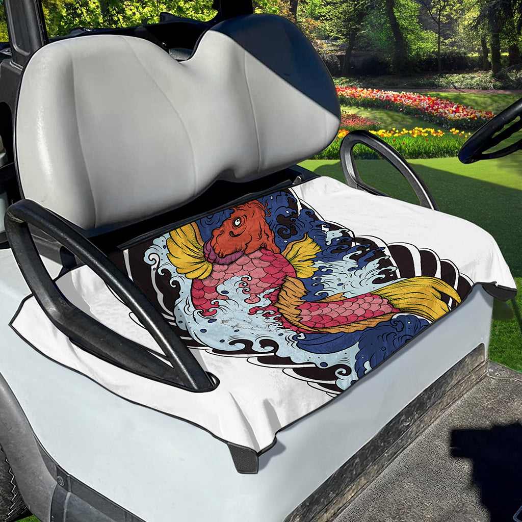 Japanese Koi Carp Tattoo Print Golf Cart Seat Cover
