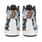 Japanese Koi Carp Tattoo Print High Top Leather Sneakers