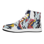 Japanese Koi Carp Tattoo Print High Top Leather Sneakers